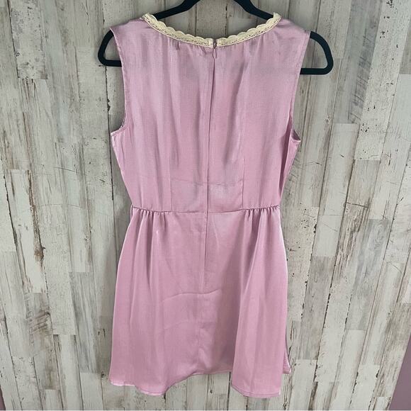 Nwt Anthropologie Tulle Los Angeles Pink Purple Satin Fit & Flare Dress - Picture 7 of 10